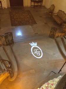 bride & groom wedding logo (gobo) light DJ ny