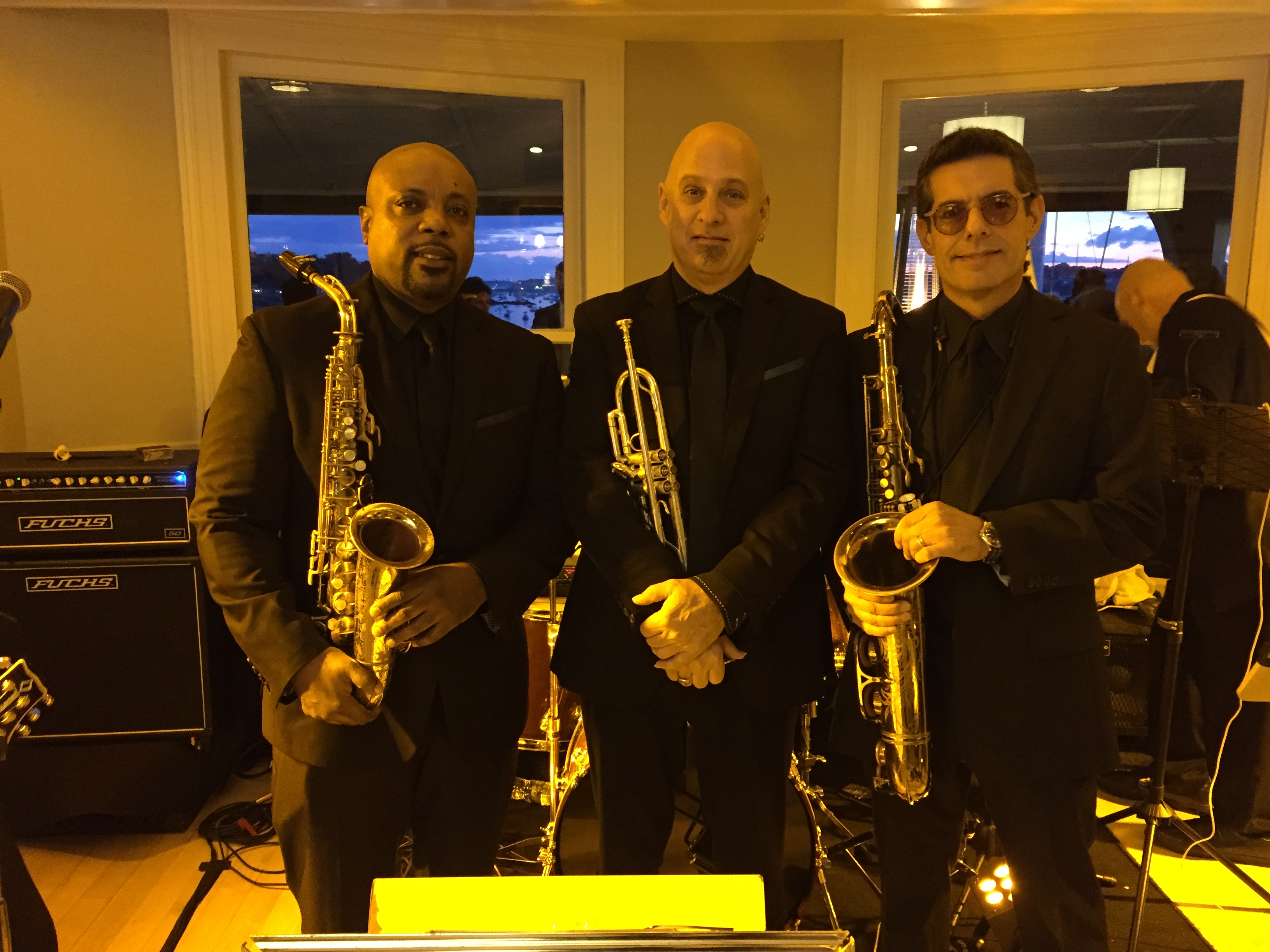 killer horn section at wedding